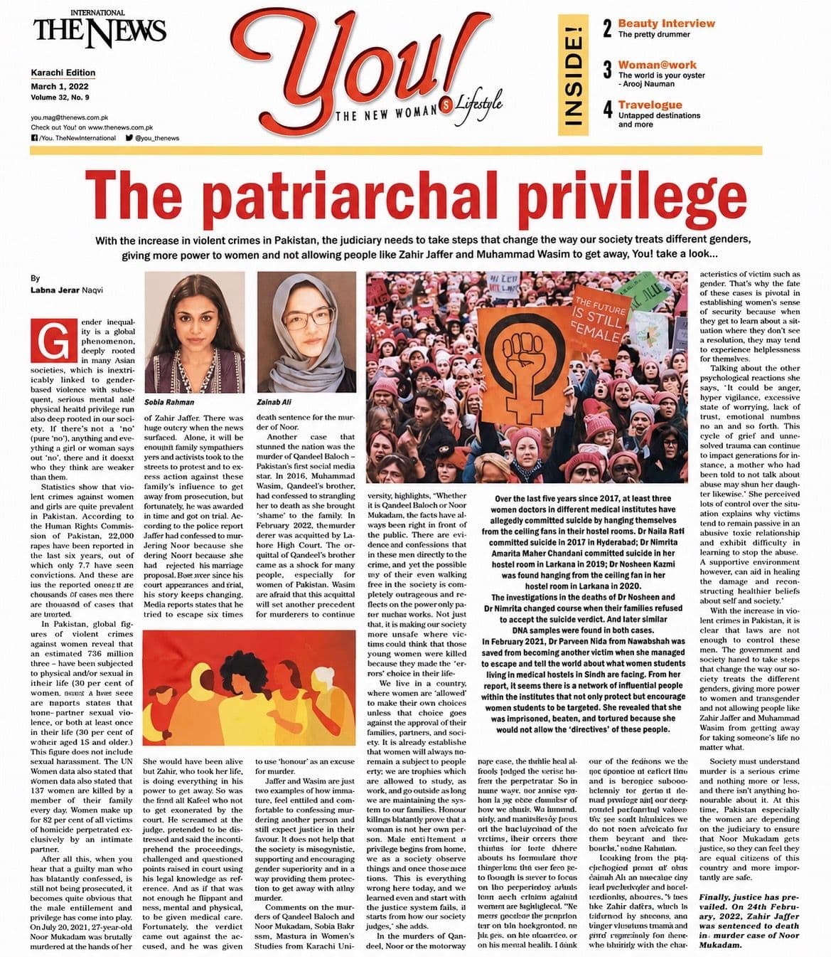 The Patriarchal Privilege — YOU magazine, March 2022